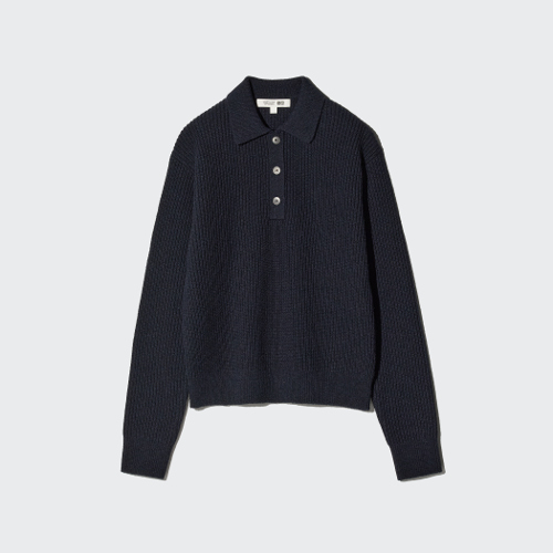 ウールブレンドポロセーター