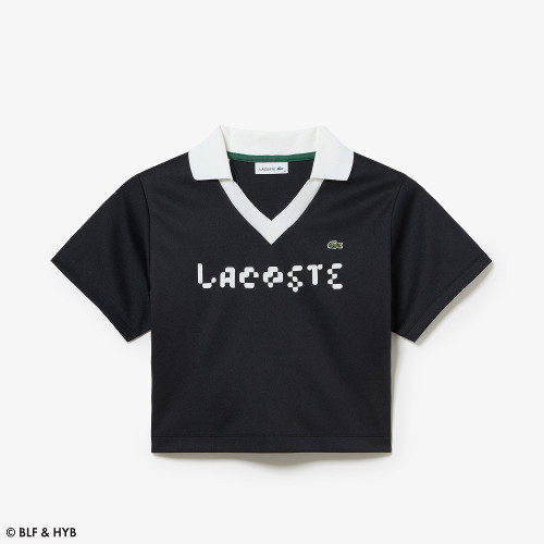 厚盛りプリントクロップドゲームポロシャツ