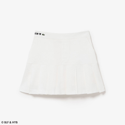 ウエストロゴ刺繍プリーツミニスカート