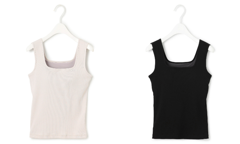 カップイン スクエアネック タンクトップ