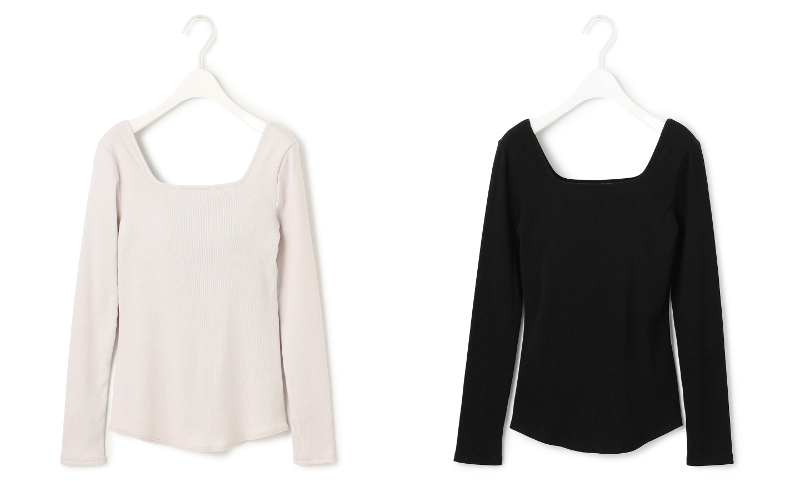 カップイン スクエアネックロングTシャツ