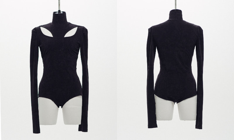 カットアウトボディスーツ