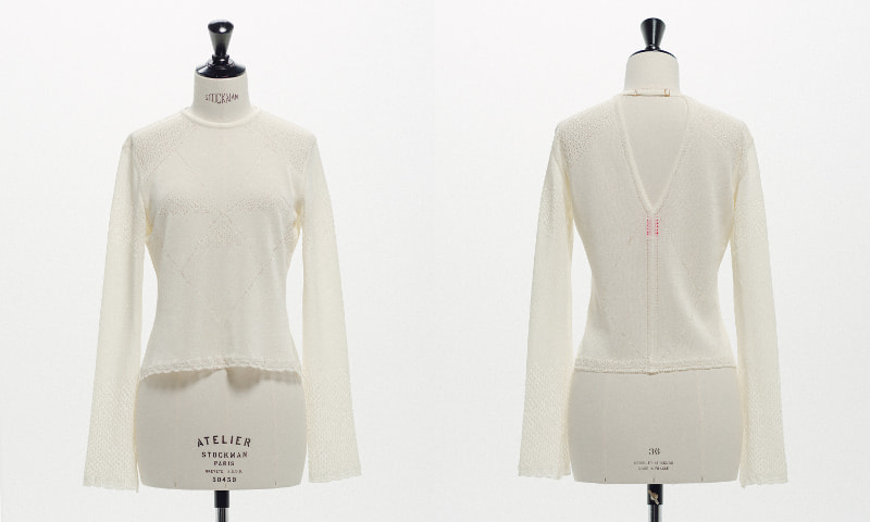 レースニットトップスホワイト