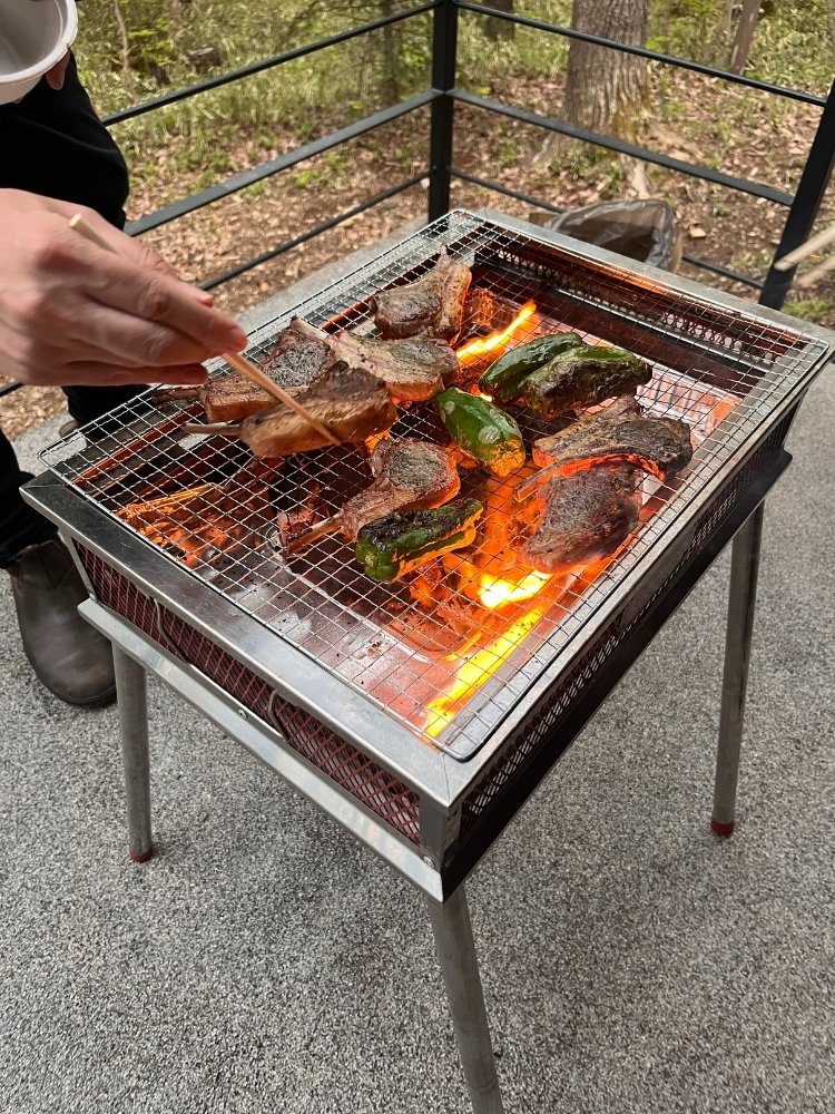 バーベキュー中の写真