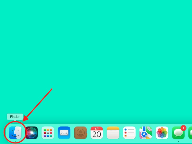MacでDockを表示した画面