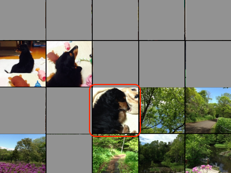 コピーしたい写真を赤で囲んだスクリーンショット
