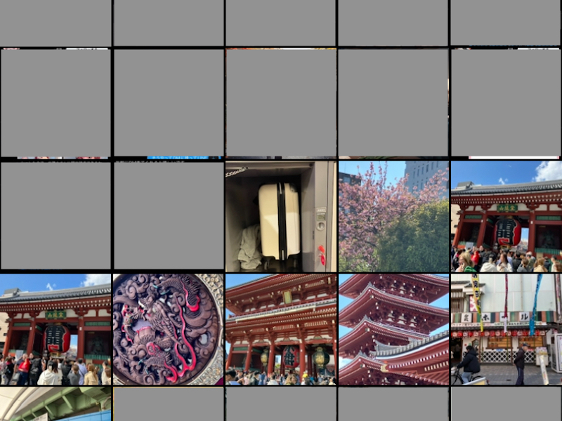 写真グリッドのスクリーンショット