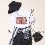 Tシャツと撥水デニムのレジャーコーデ