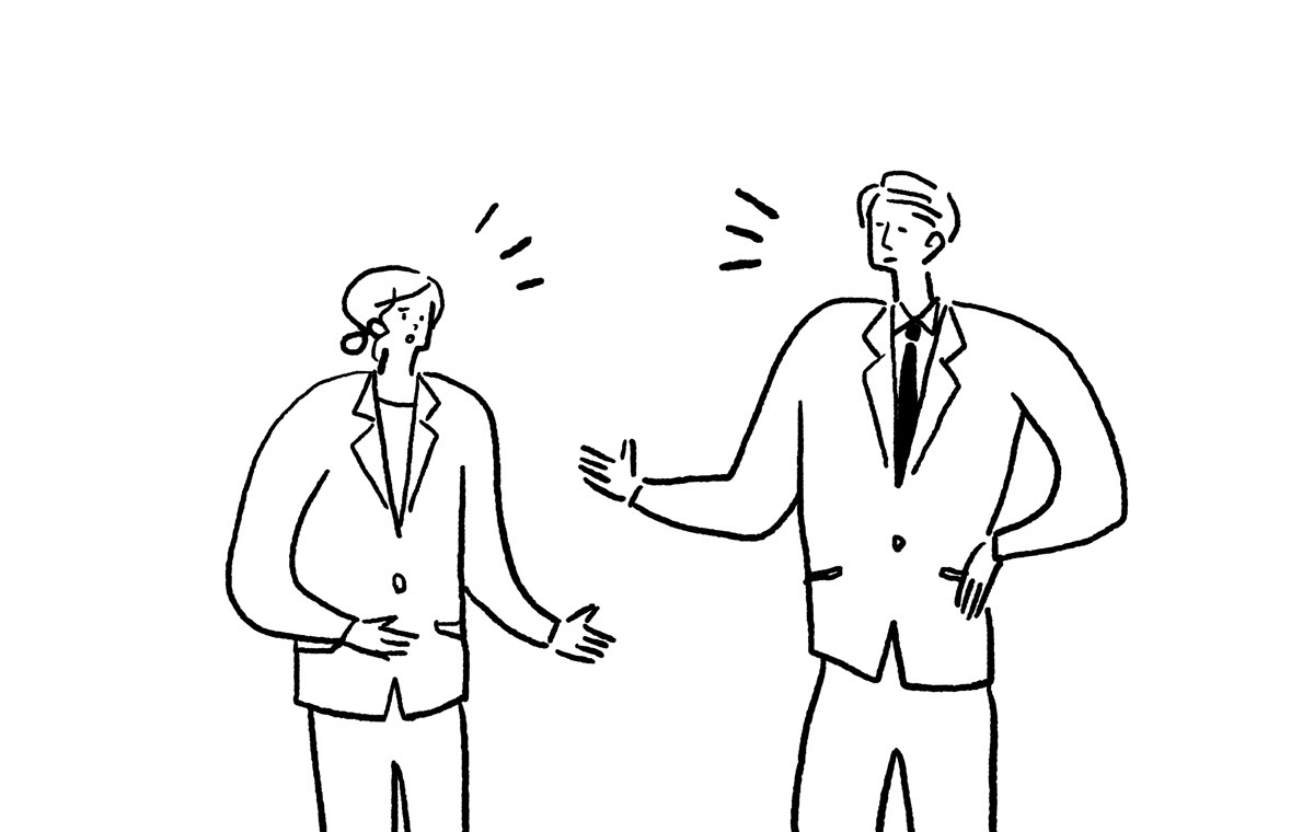 コミュニケーションエラーが起きている人々のイラスト