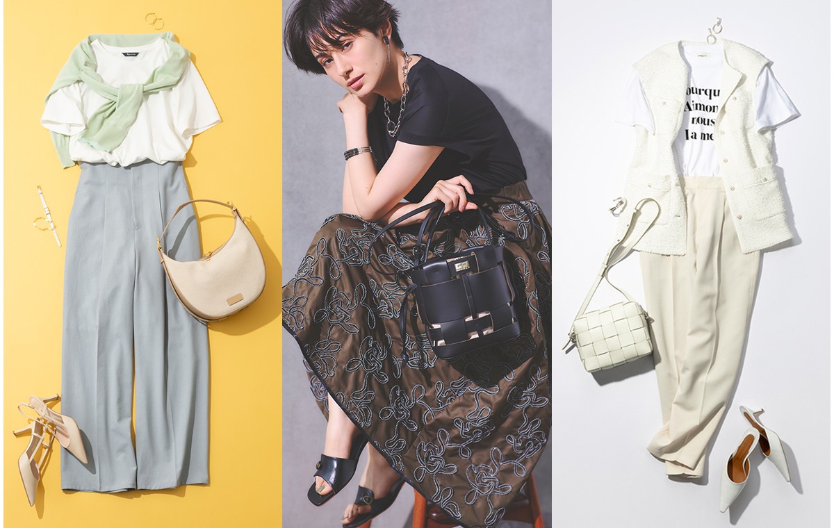 コーデを3つ並べた写真