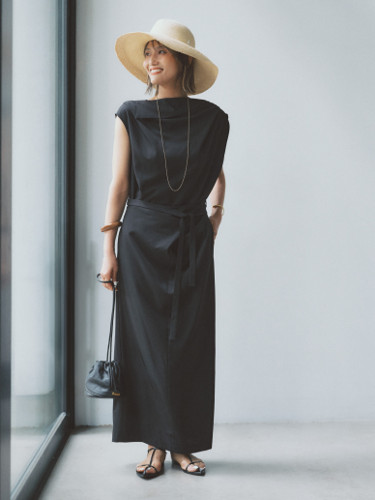 アシメドレープラップワンピース