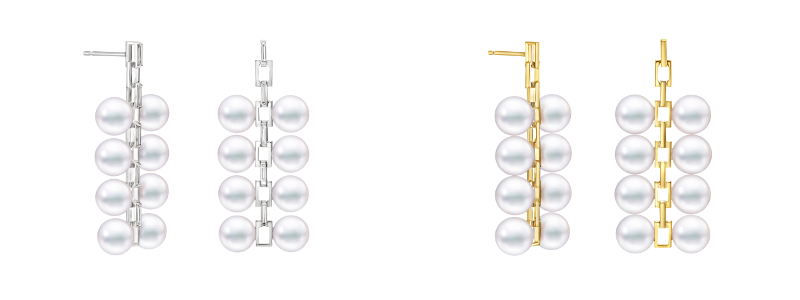 シークエンス ダイヤモンド イヤリング（ピアス）￥2,860,000 WG/あこや真珠/ダイヤモンド シークエンス イヤリング（ピアス）￥1,980,000 YG/あこや真珠