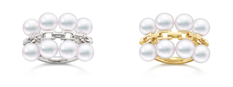 シークエンス ダイヤモンド リング￥1,320,000 WG/あこや真珠/ダイヤモンド シークエンス リング￥1,100,000 YG/あこや真珠