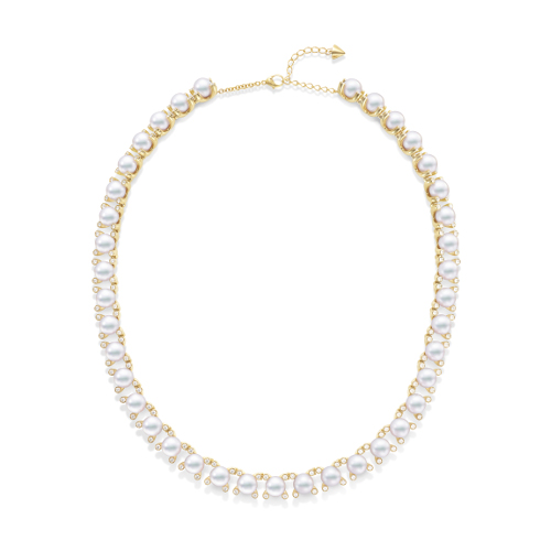 プロング ネックレス￥13,200,000 YG/あこや真珠/ダイヤモンド