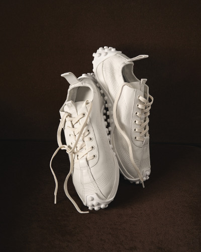 ホワイト スムースレザー ミラージュ ロートップ スニーカー