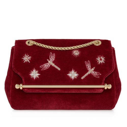 ベルベットに刺繍入り　ショルダーバッグ