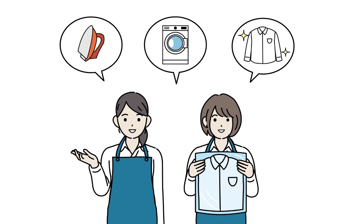 クリーニング店の女性店員のイメージイラスト