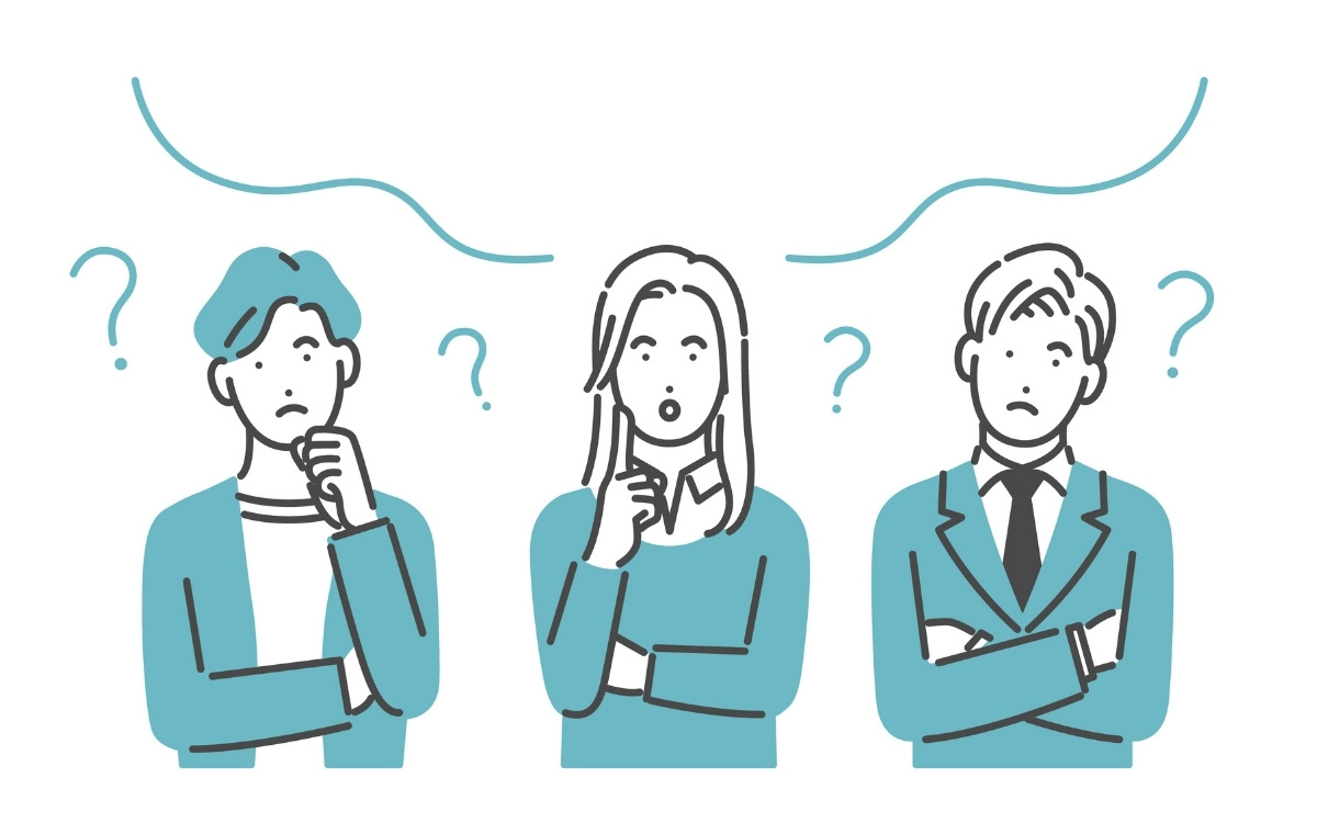 考える男女のイラスト