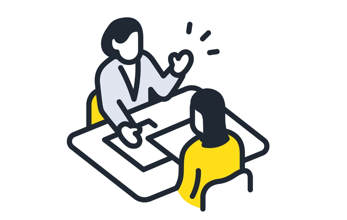 面談中の女性二人のイラスト