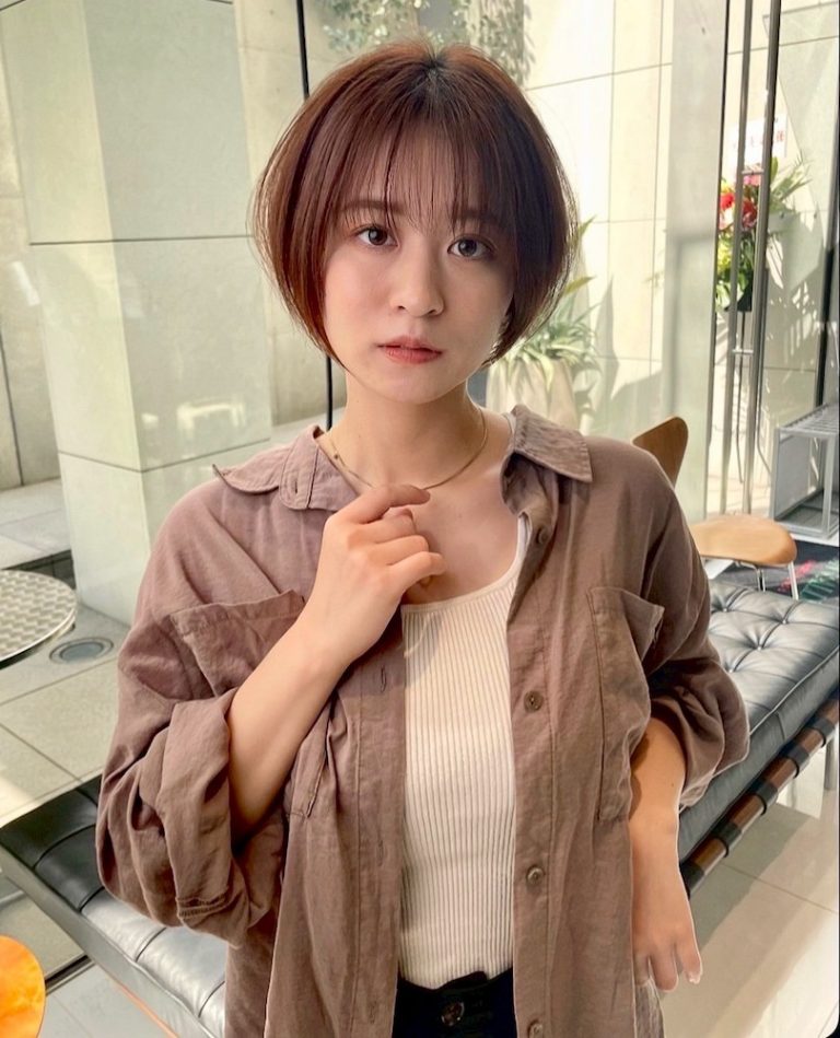 チョコレートブラウンのショートカット