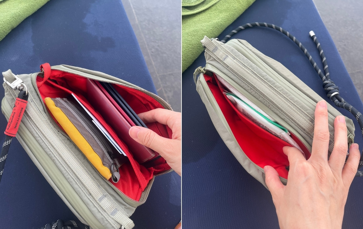 バッグの中身の写真を並べた画像