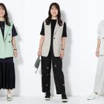 ドマーニ読者モデル・吉田美帆さん　ジレとジャケットのコーデ全身写真