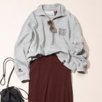 ポロスウェットとスカパンのカジュアルコーデ