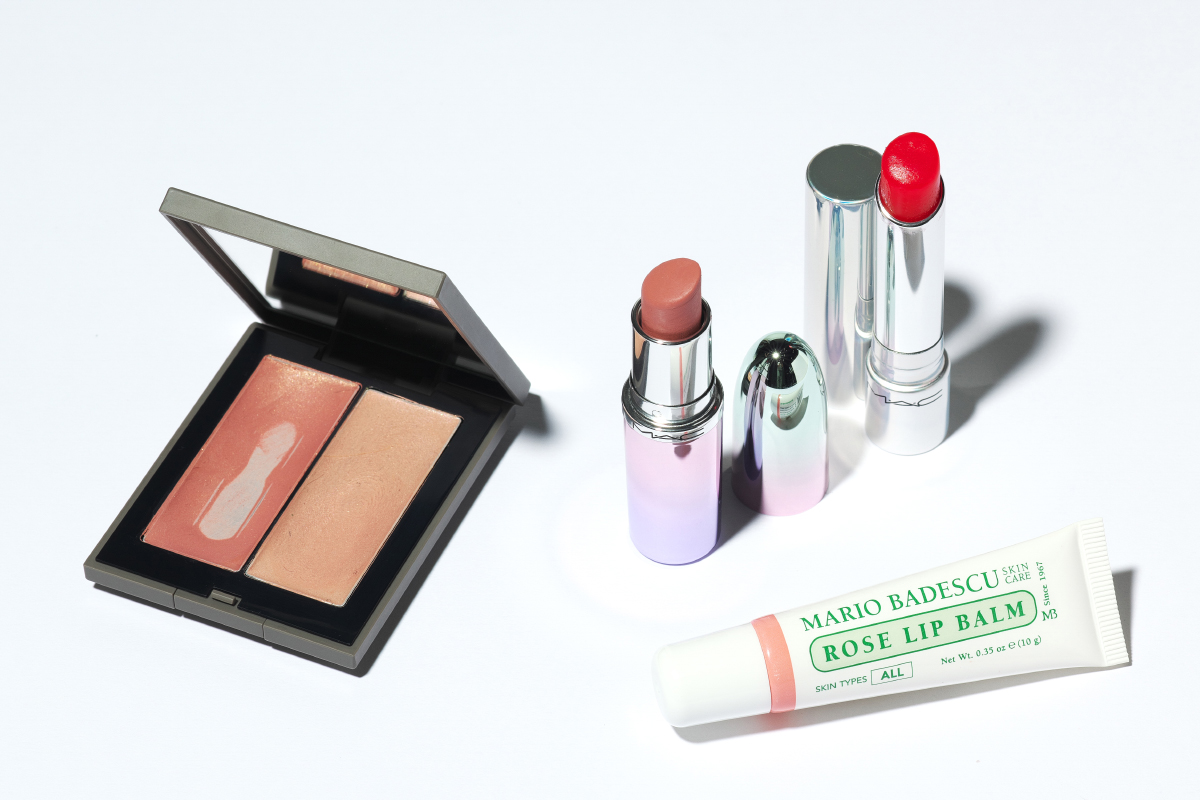 ミラー付きハイライト、2つのリップ、チューブタイプのリップクリーム