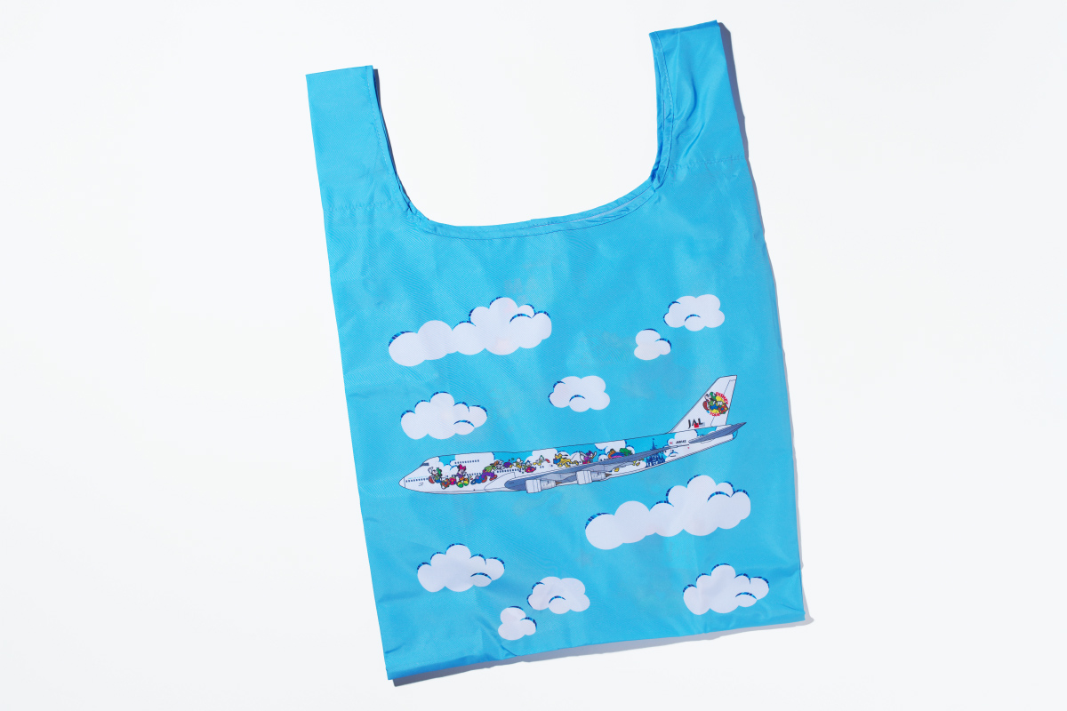 機体が描かれたエコバッグ