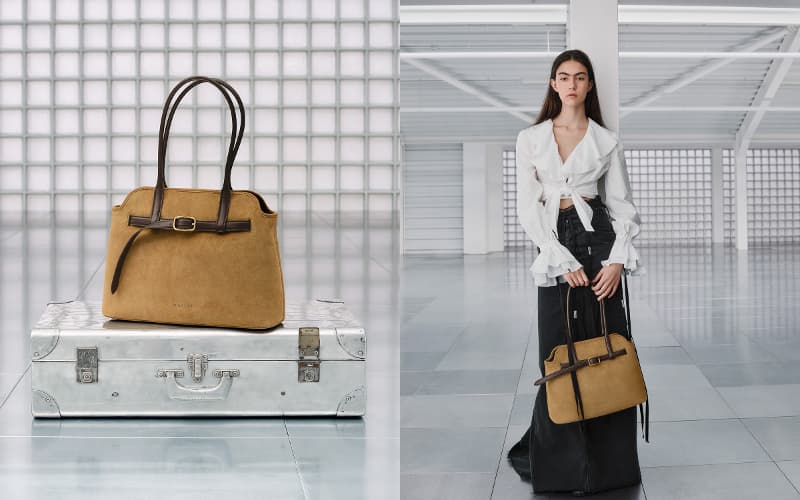 ヴィクトリア ベルトトラペーズトートバッグ