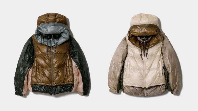 NANGA multi-layering down vest blouson2カラー