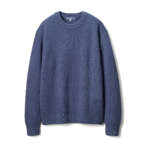 リブクルーネックセーター