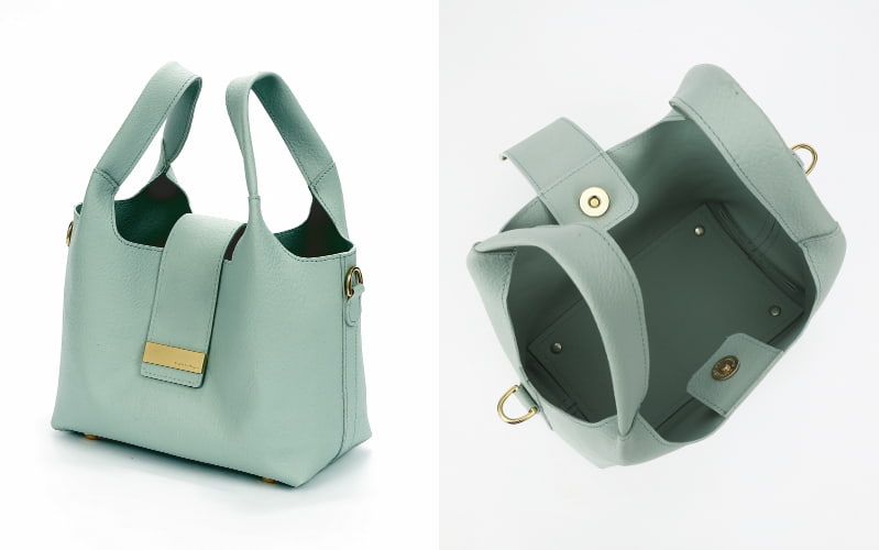 「マリーナ」ボックストートバッグ マリーナブルー