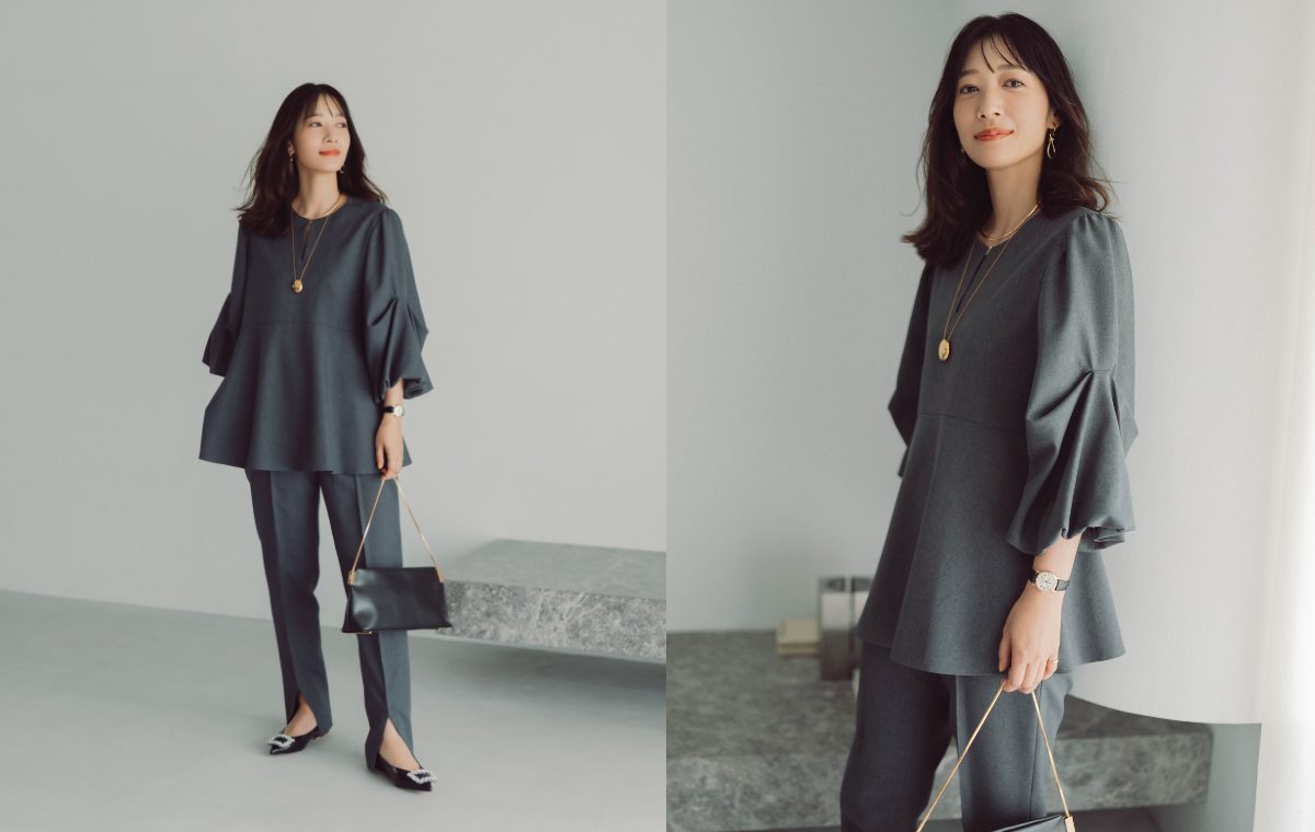 コーデの写真を2つ並べた画像