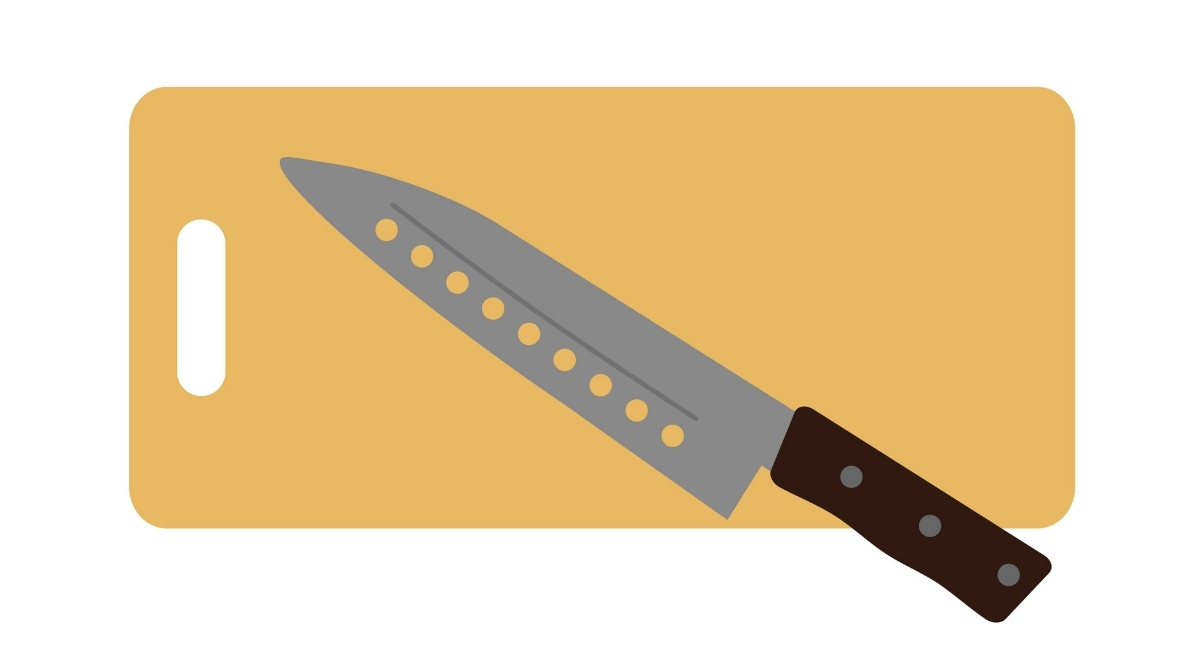 包丁とまな板のイラスト