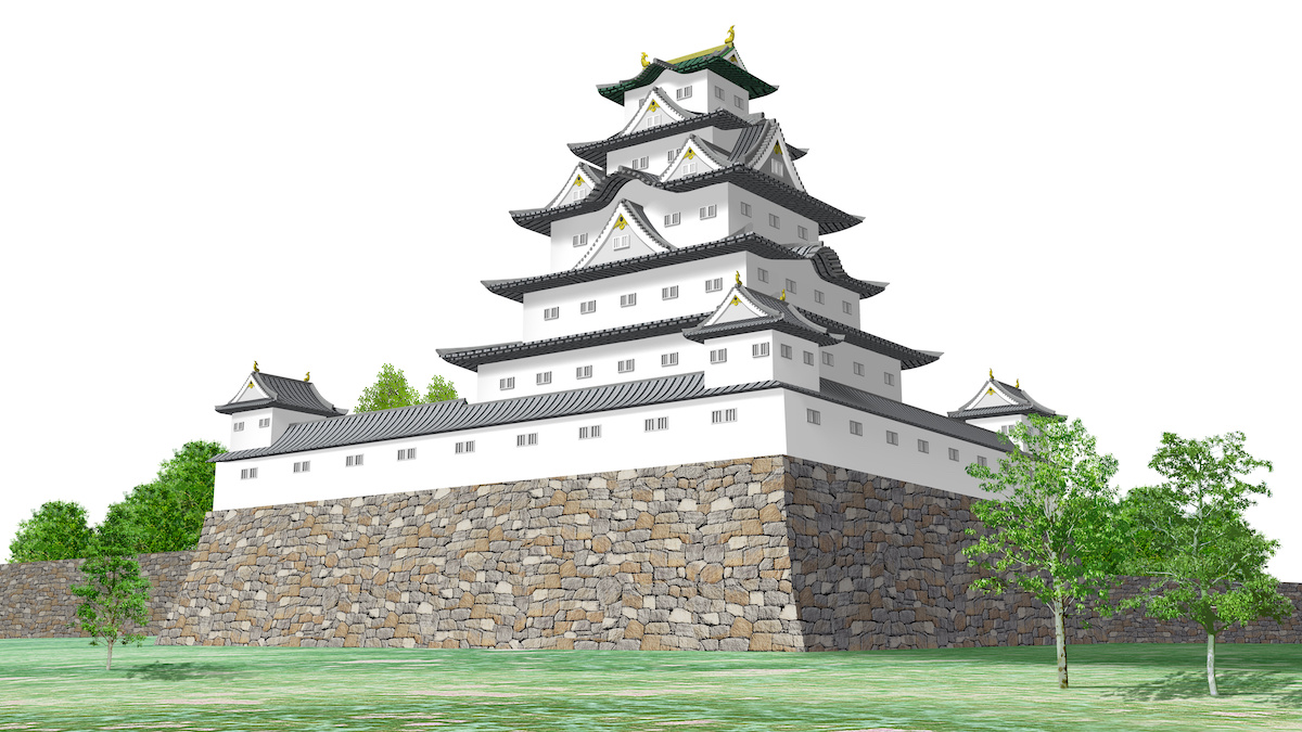 日本の白い城のイラスト