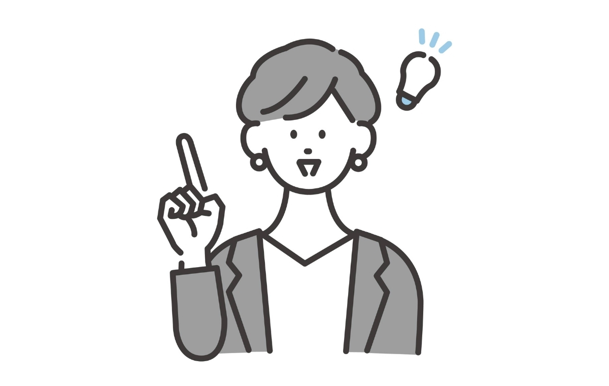 ひらめく女性のイラスト