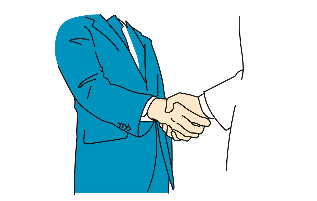 握手しているビジネスパーソンのイラスト