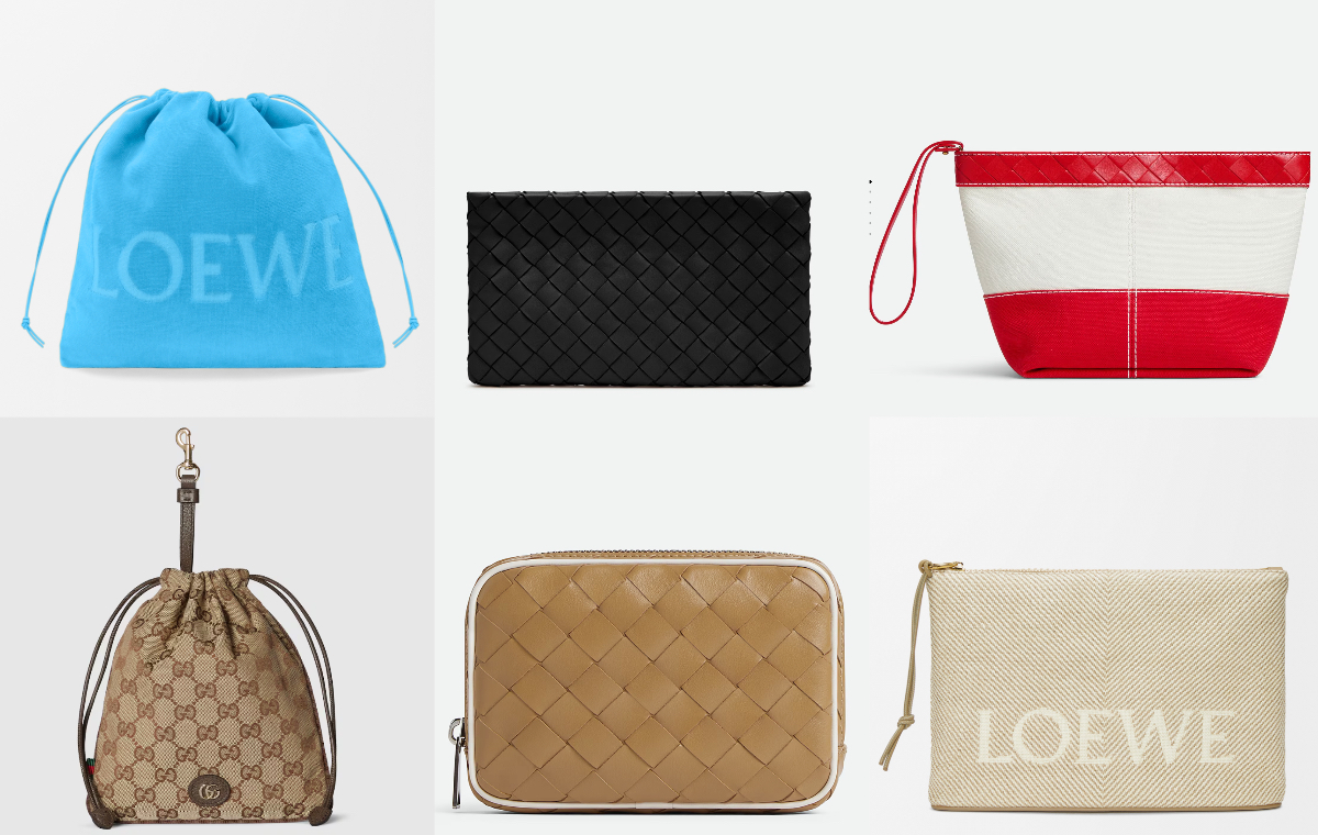 ポーチの写真を6つ並べた画像