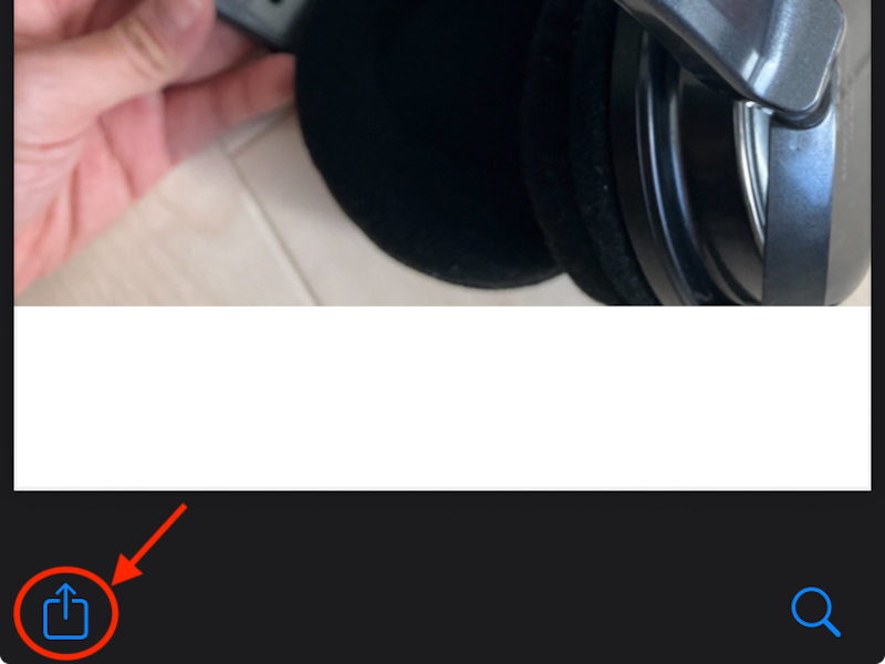 PDF化された画面左下の共有ボタンを選ぶ工程写真