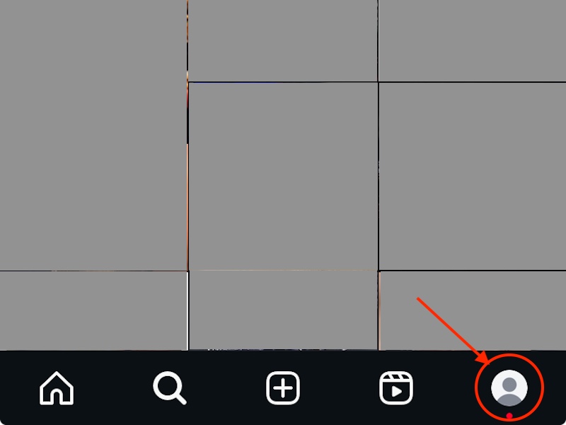 インスタグラムのトップ画面