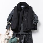 ボアベスト×レザー調パンツ