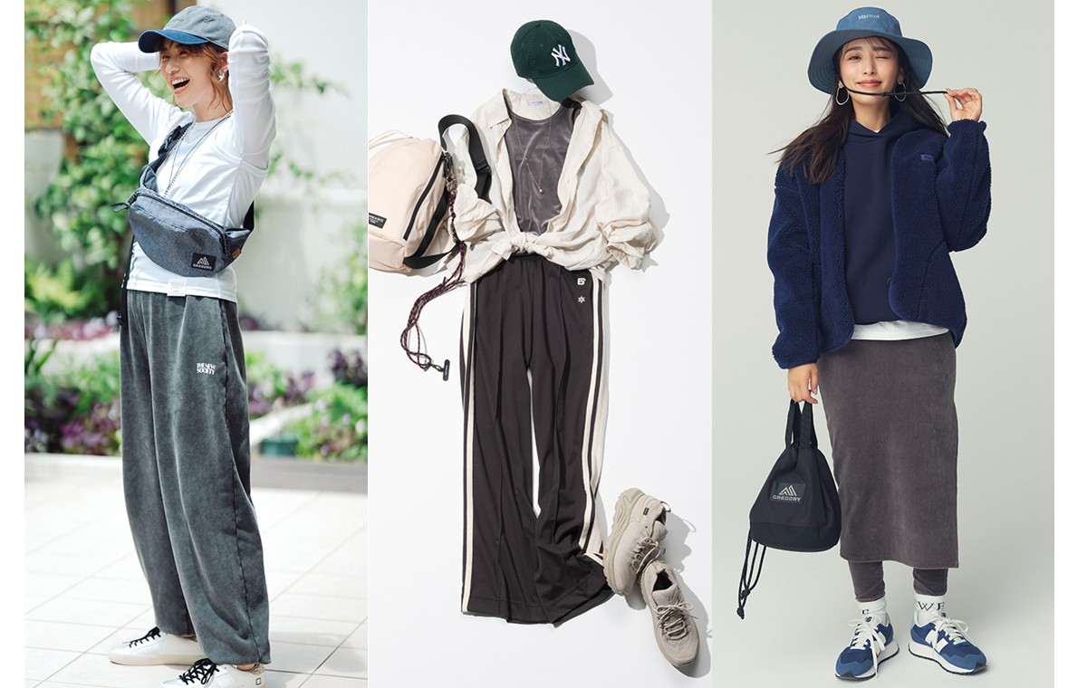 コーデの写真を3つ並べた画像