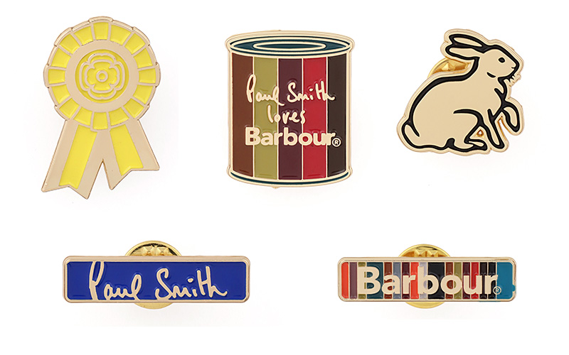バブアーとポール・スミスコラボのピンバッジ