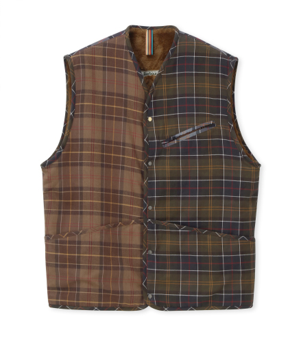チェック柄のライナーベスト