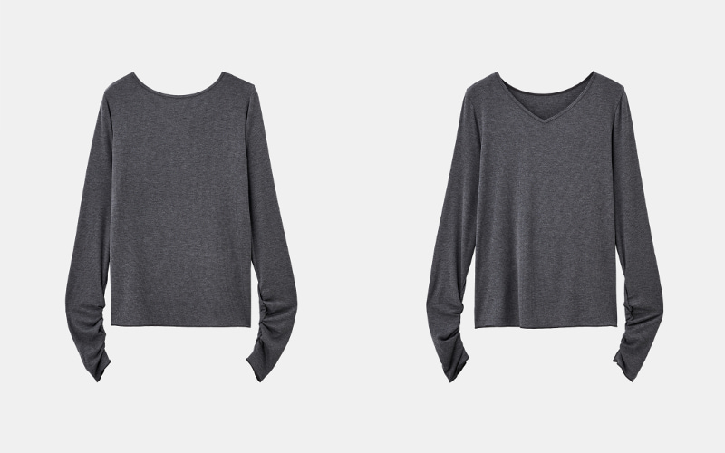 ウォームリザーブカシミヤブレンド2WAYネックT