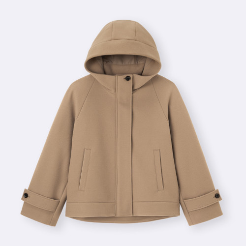 コージーメルトンショートフーディコート