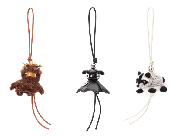 DEER PUZZ CHARM¥、BIKER PUZZ CHARM、RACCOON FELT CHARM