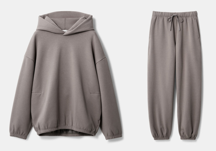 バックフリースオーバーサイズパーカ、バックフリースイージーパンツ