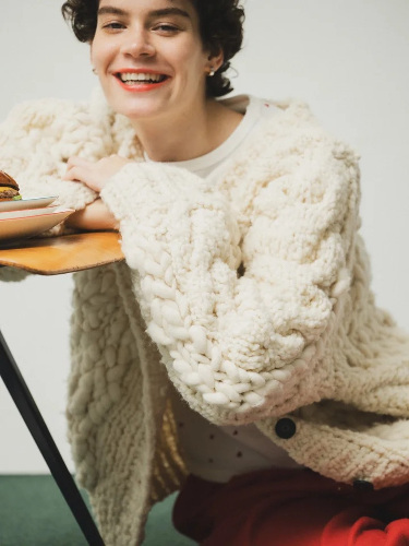 Big Slub Knit Cardigan